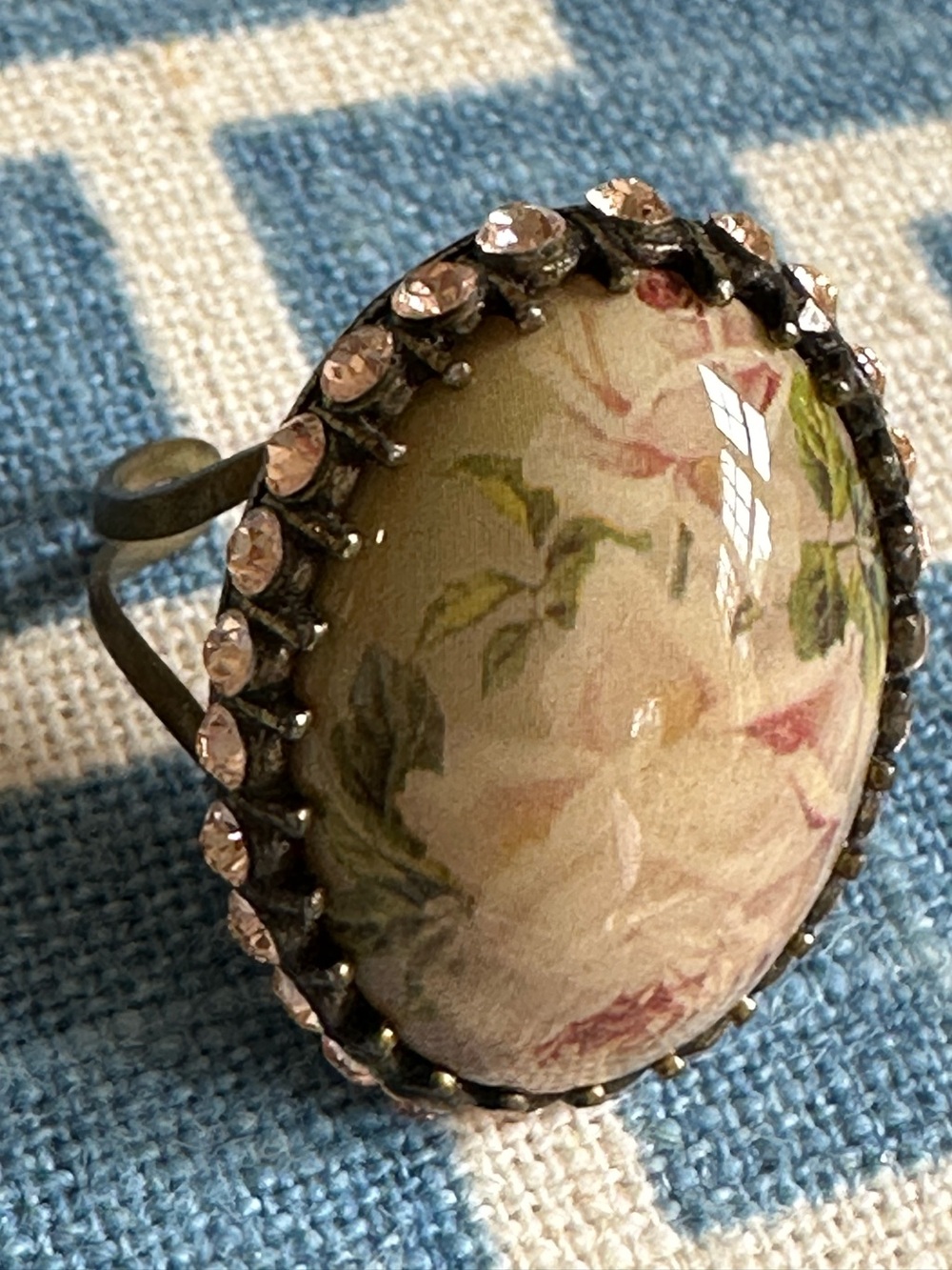 Michal Negrin Rose Ring with Pink Accents